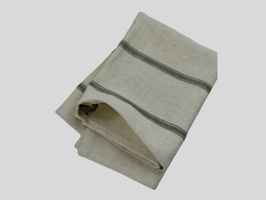 Grey striped kitchen towel