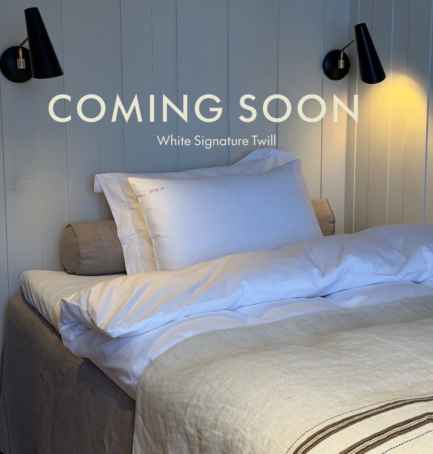 White signature twill pillow case