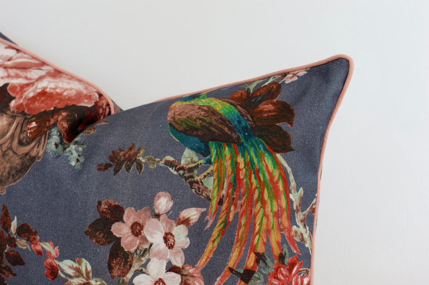 Blue floral cushion cover 40x60