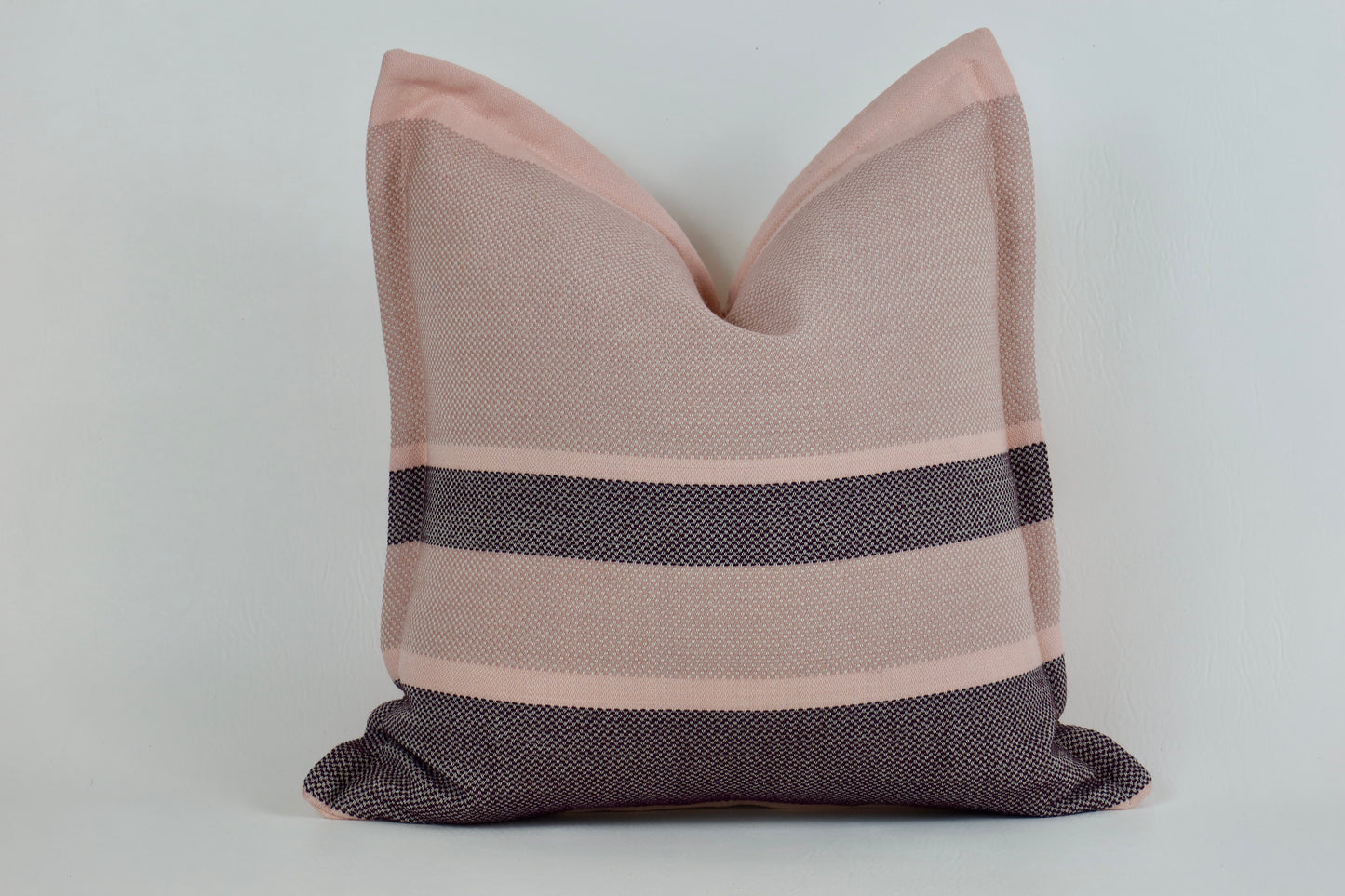 Pink stripe wool cushion cover 45x45