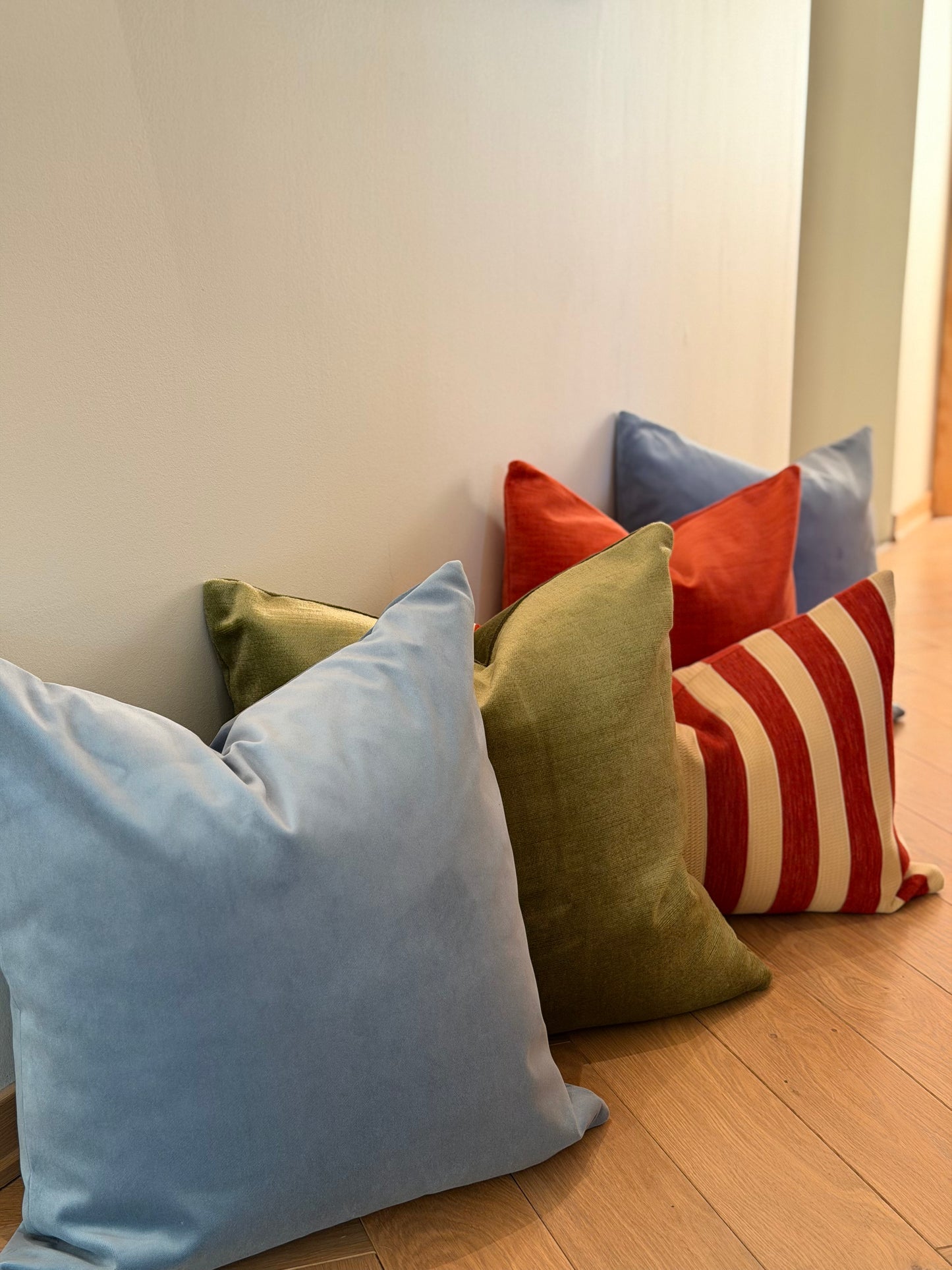 Blue velour cushion cover 50x50