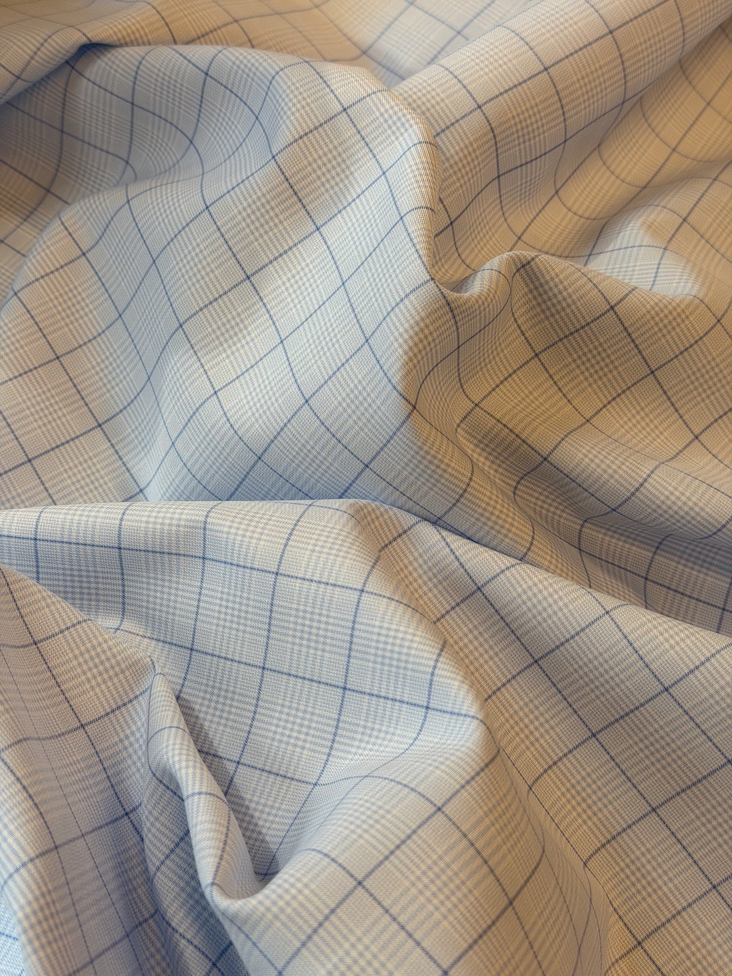 Blue checked signature twill duvet cover