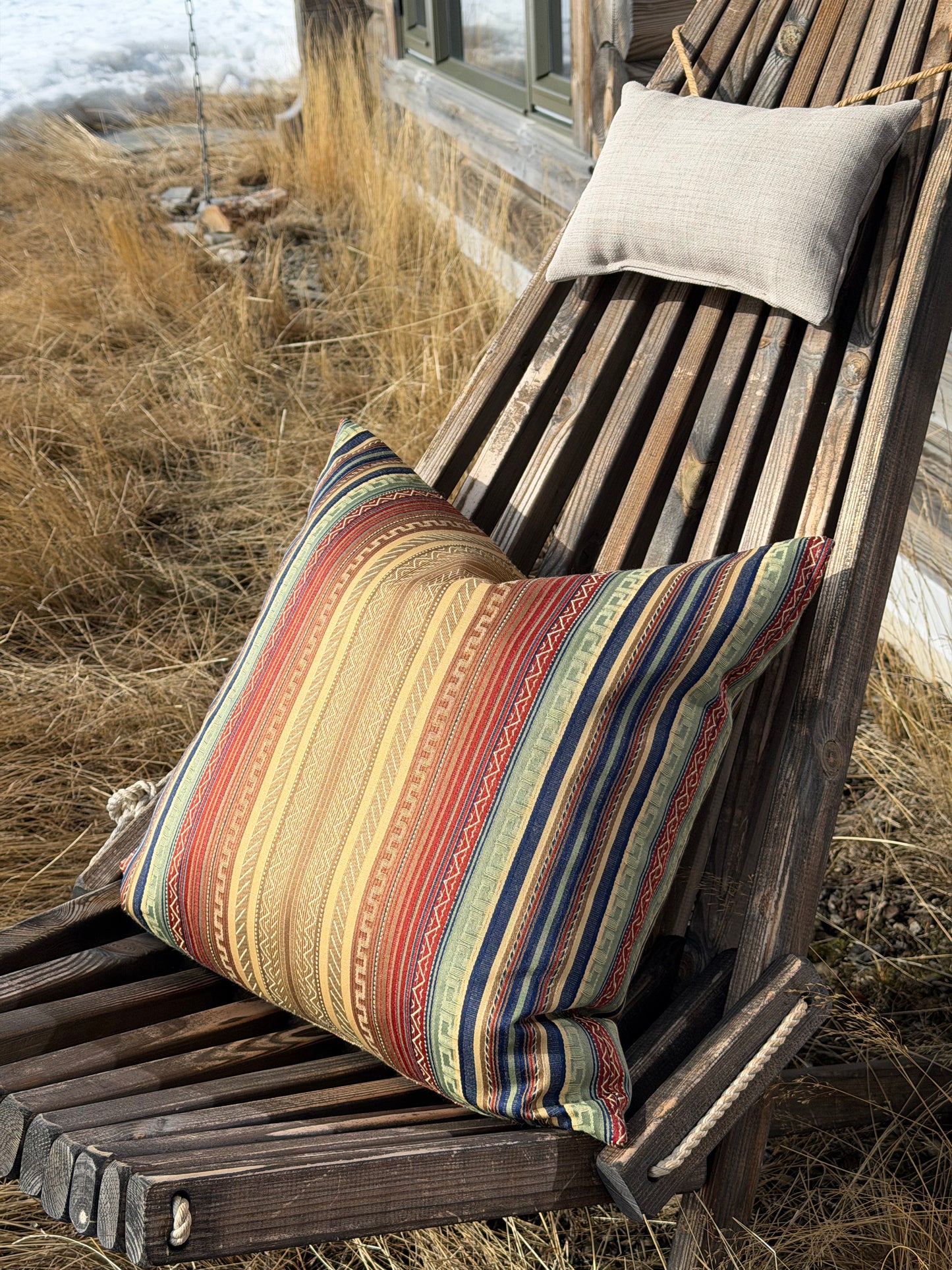 Multicoloured striped cushion cover 50X50