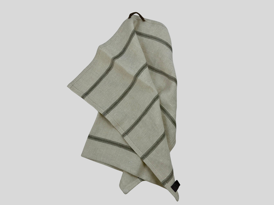 Grey striped kitchen towel