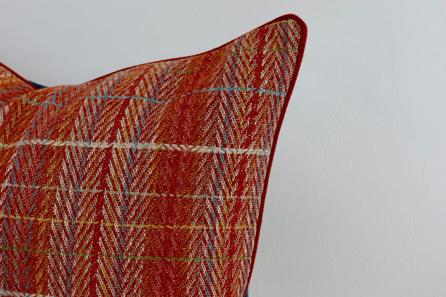 Rust checked cushion cover 40x60