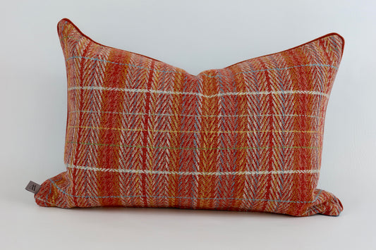 Rust checked cushion cover 40x60
