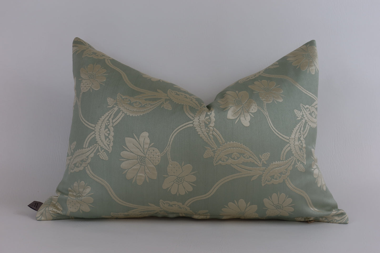 Turquoise floral cushion cover 40x60