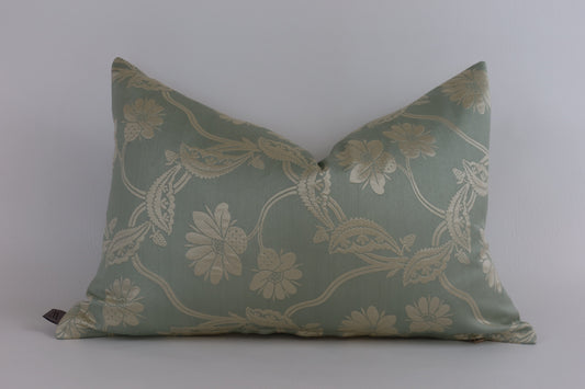 Turquoise floral cushion cover 40x60