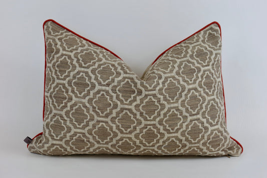 Beige geometric cushion cover 40x60
