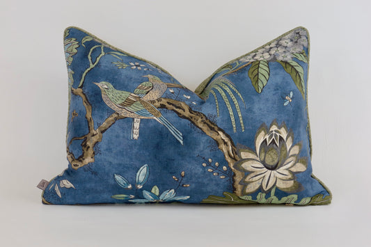 Blue printed cushion cover 40x60