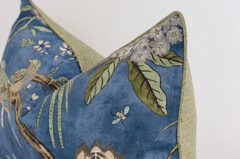 Blue printed cushion cover 40x60