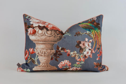 Blue floral cushion cover 40x60