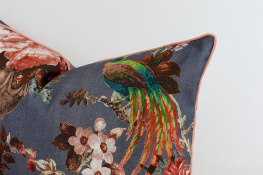 Blue floral cushion cover 40x60
