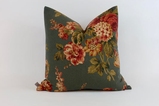 Green floral cushion cover 50x50