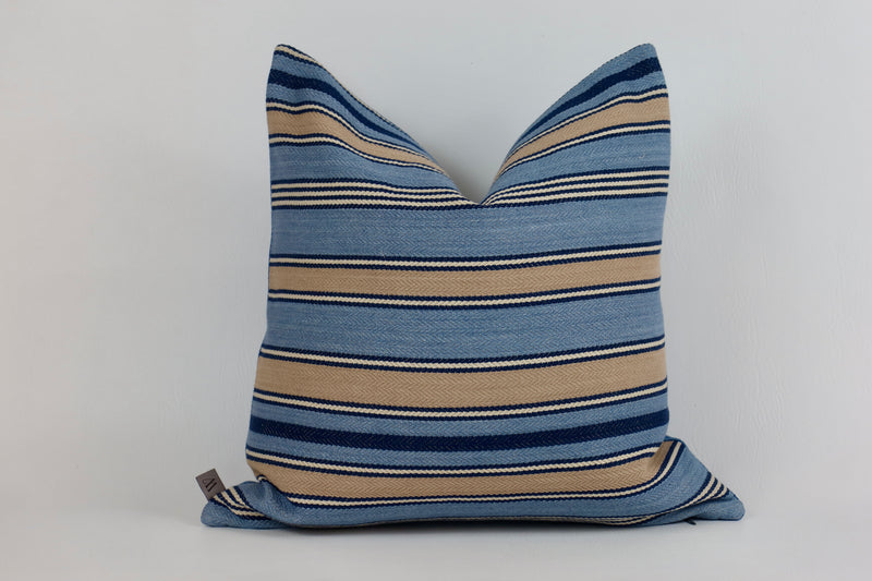 Light blue striped cushion cover 50x50