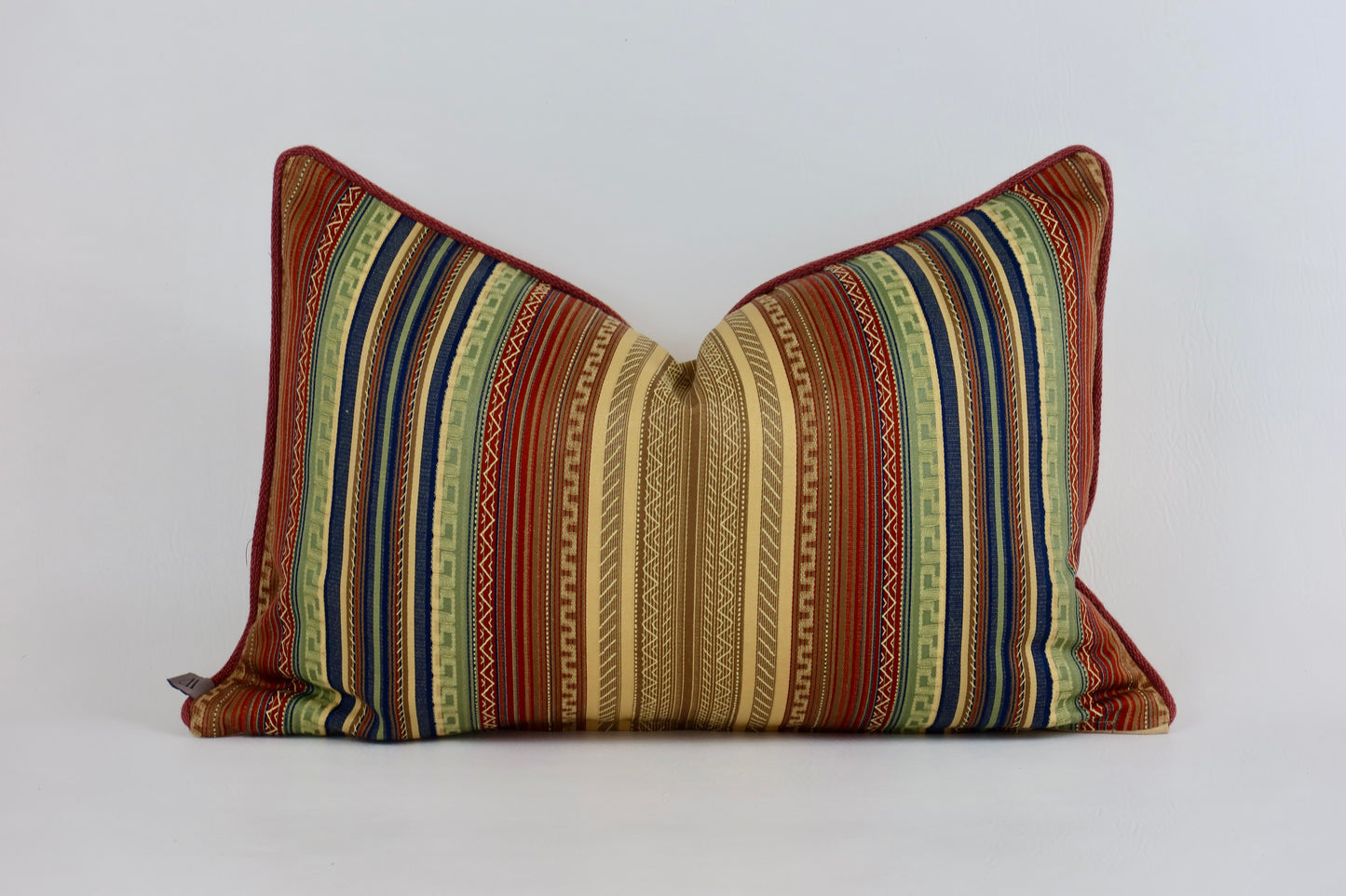 Multicoloured Striped Cushion Cover with Contrast Back 40x60