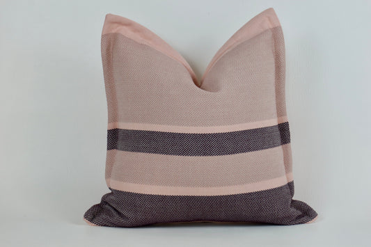Pink stripe wool cushion cover 45x45