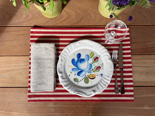 Red striped placemat
