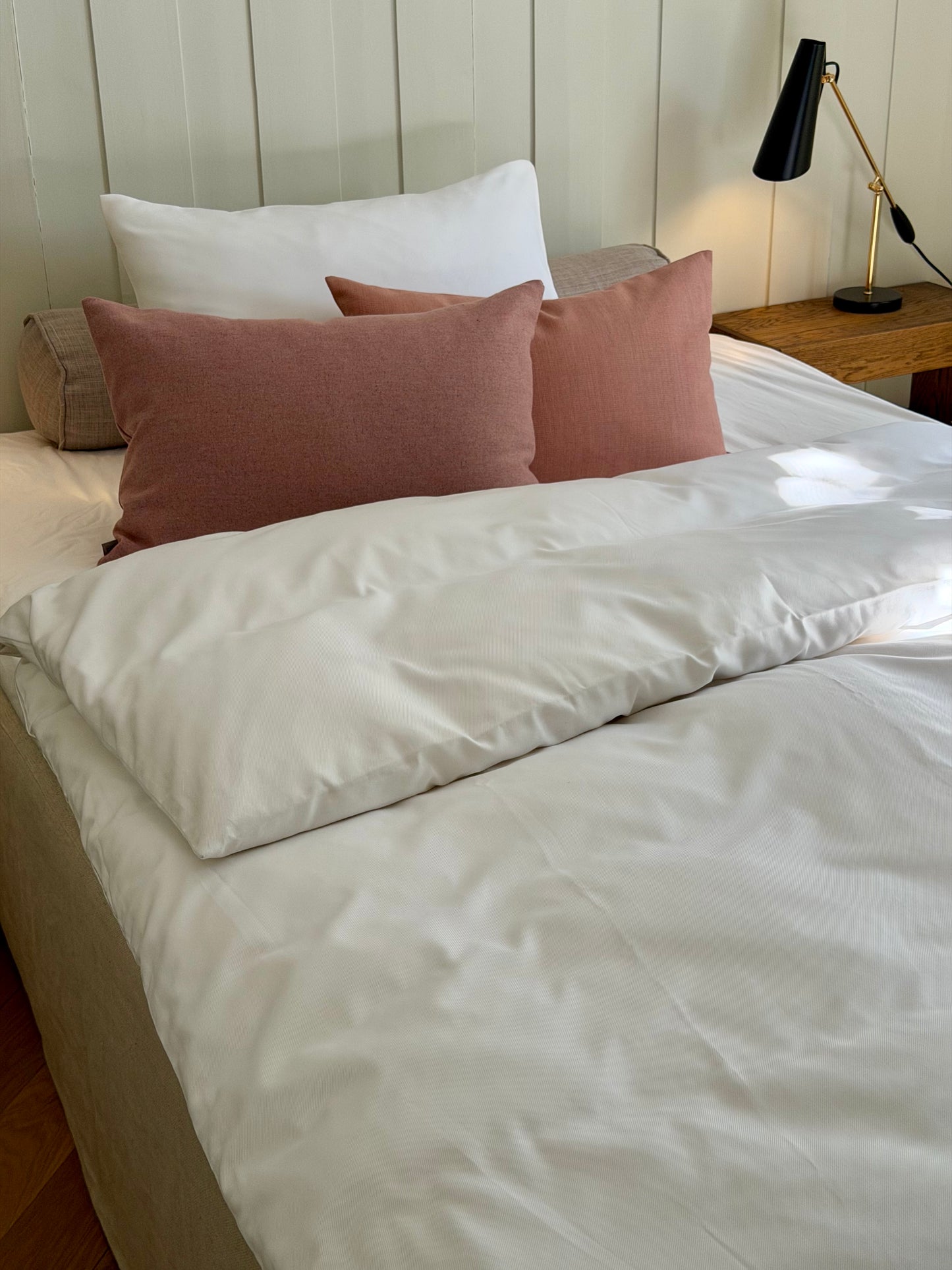 White textured twill duvet cover