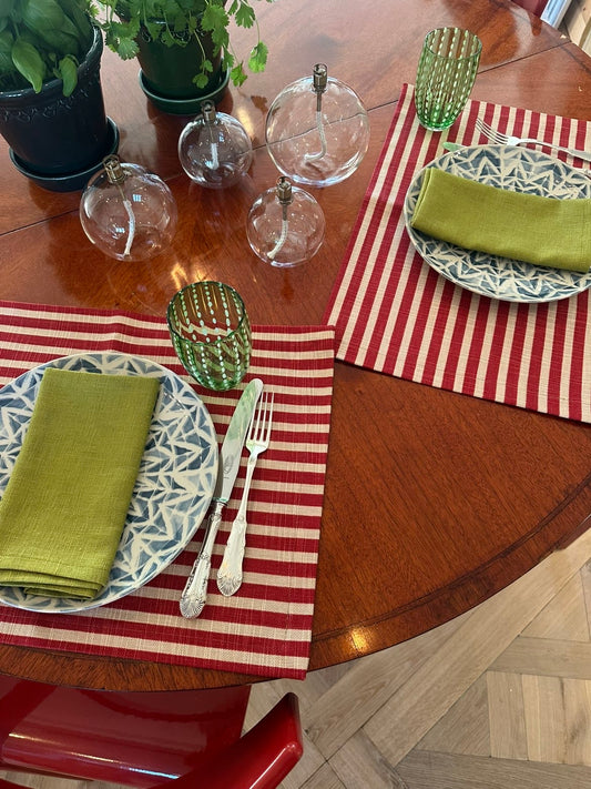 Red striped placemat