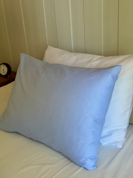 Blue textured twill pillow case