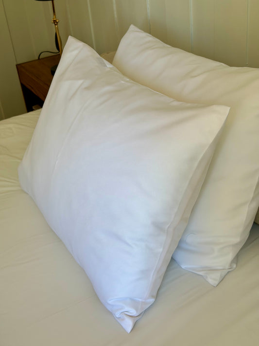 White textured twill pillow case