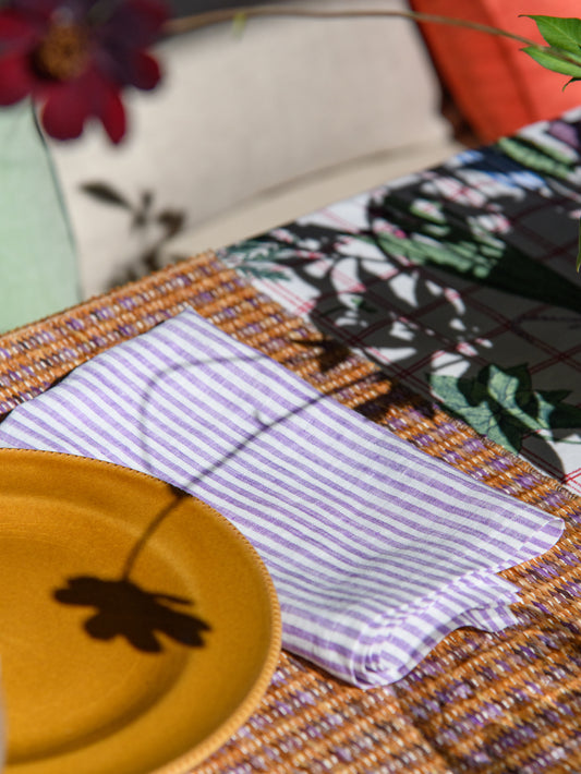 Lavender striped napkin