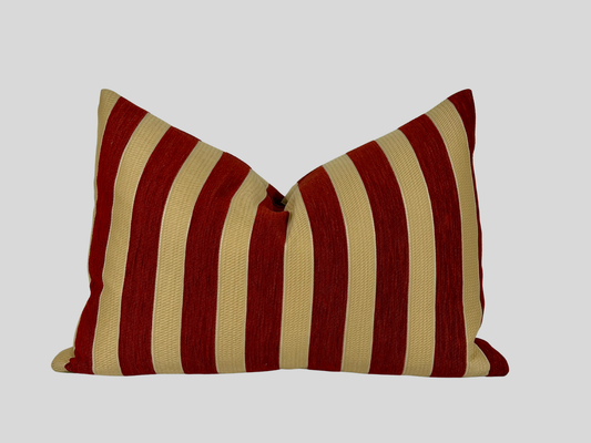 Red wide stripe cushion cover 40x60